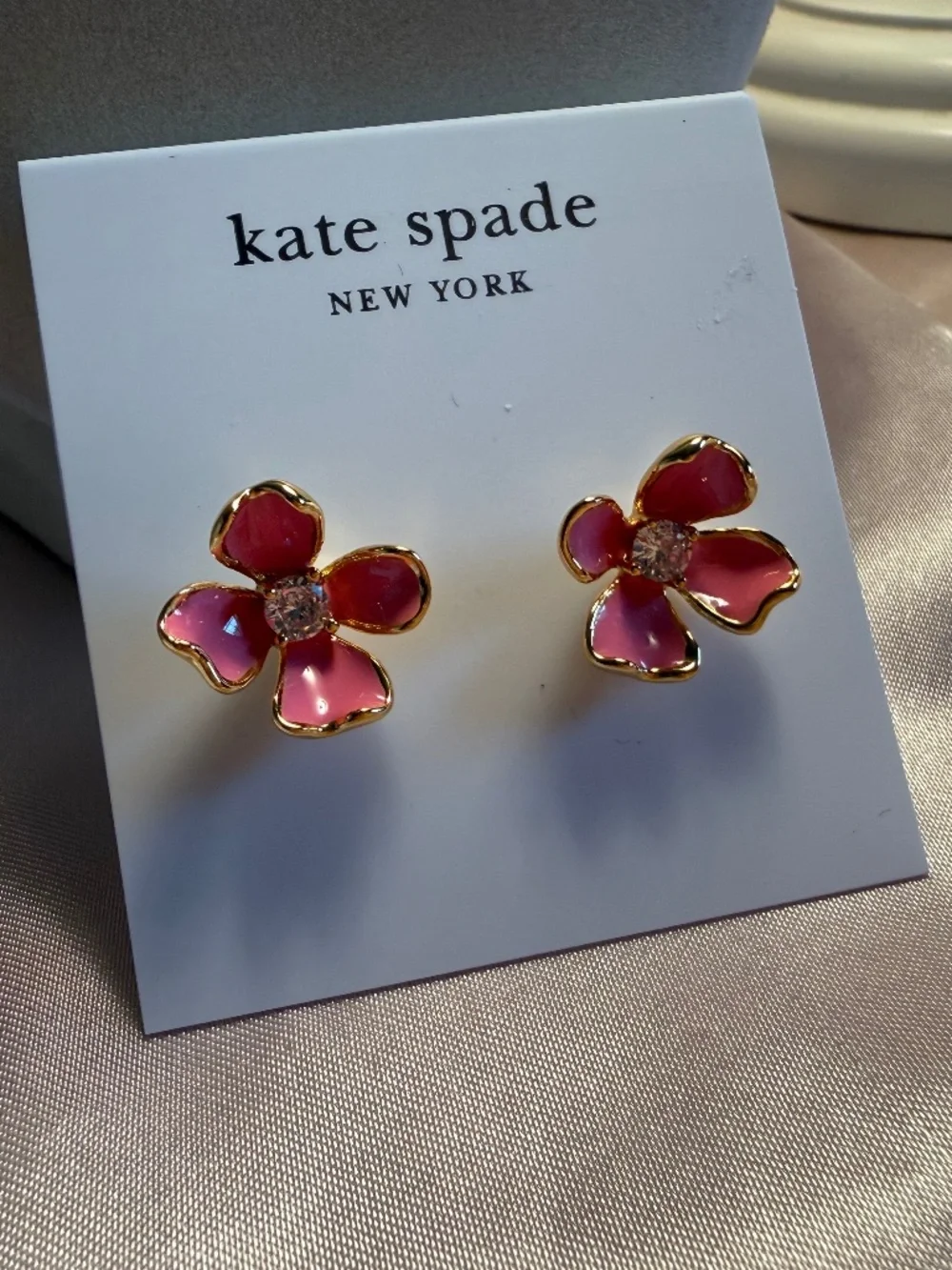 Kate Spade pink flower earrings